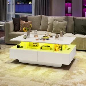 Ellise LED Coffee Table with 4 Drawers
