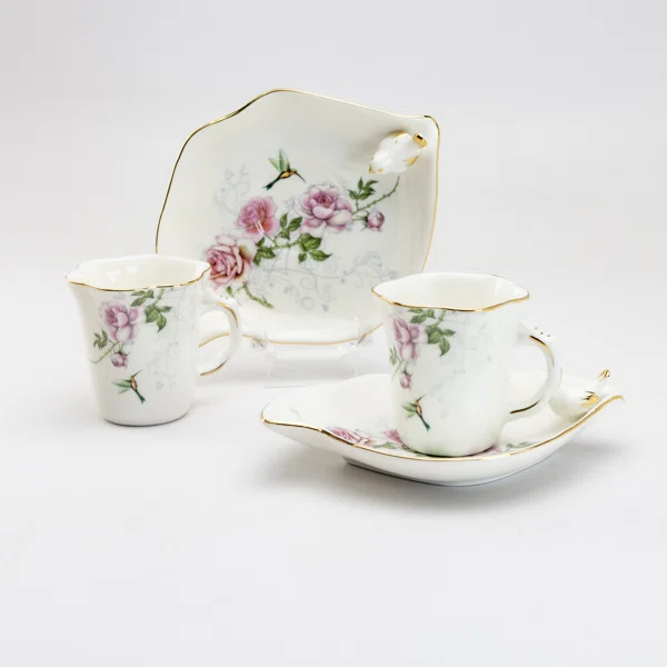 Gold+Songbird+Porcelain+Mug