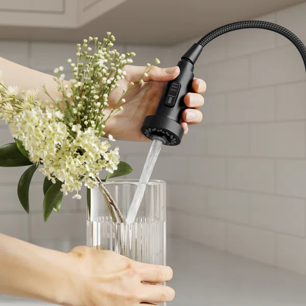 KRAUS Bolden Commercial Style 2-Function Single Handle Pull Down Kitchen Faucet KPF-1610MB - Image 2